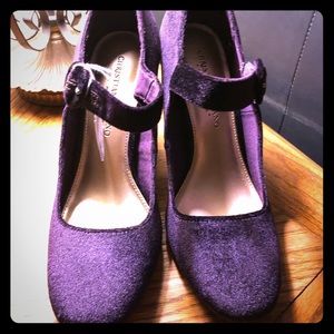 Beautiful Purple Crushed Velvet Mary Janes